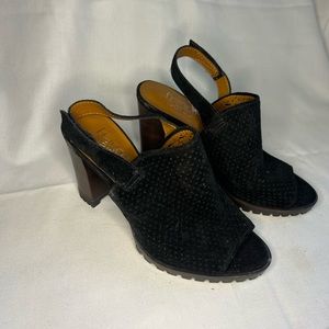 FRANCO SARTO black Velcro strap heels size 6.5 women✨